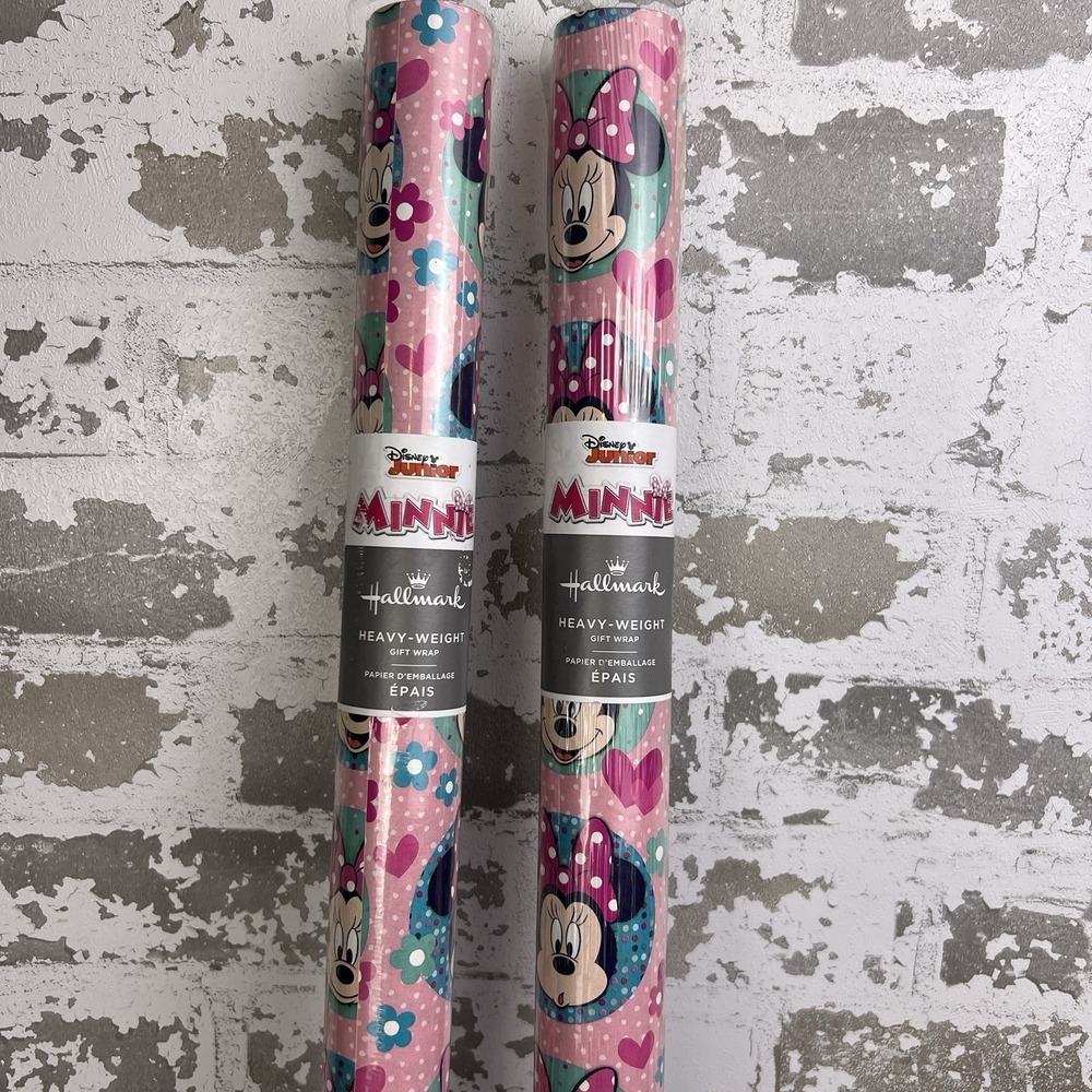 Disney Junior Hallmark Minnie Mouse Wrapping Paper Heavyweight 2 Rolls 40sqft